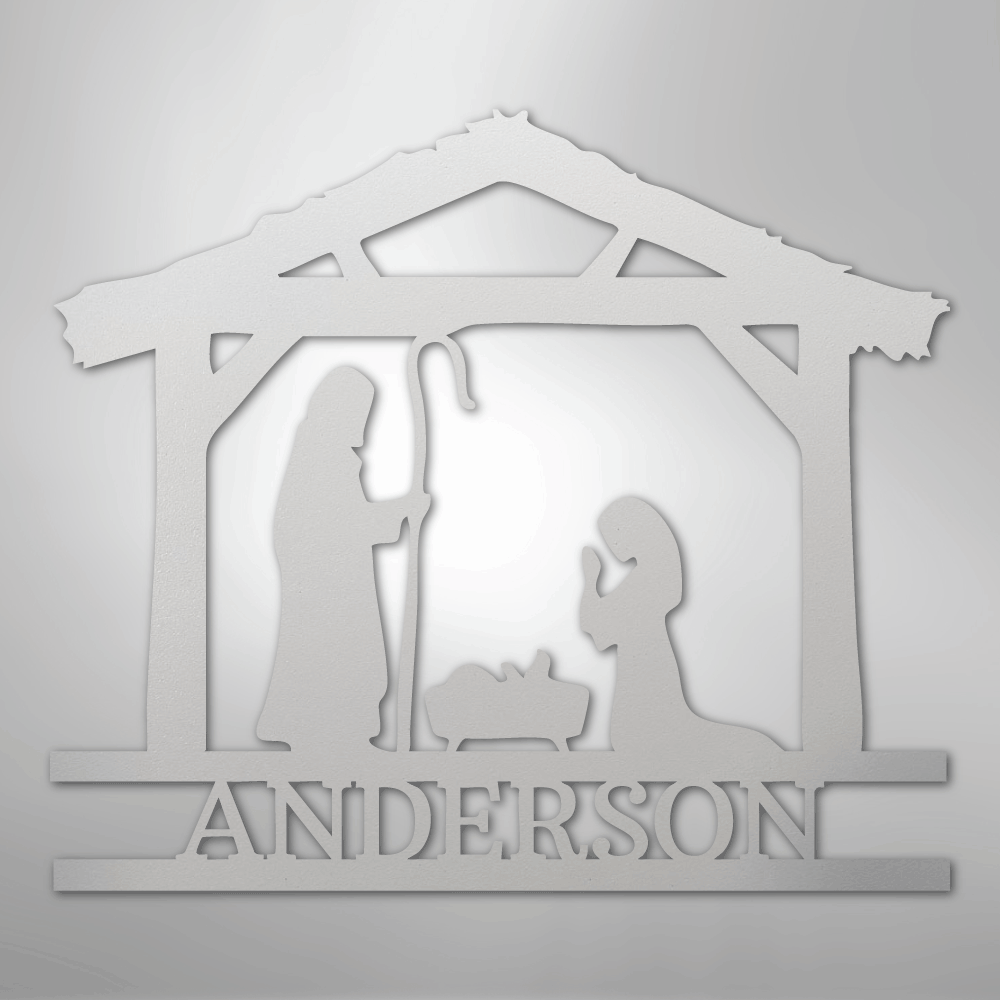 Nativity Simple Monogram - Steel Sign - Kim’s Signature Beauty & Accessories