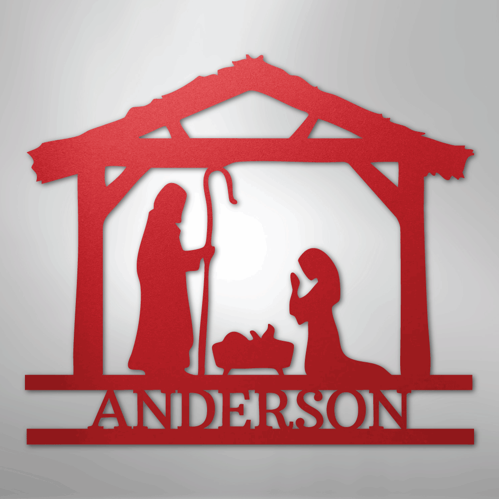 Nativity Simple Monogram - Steel Sign - Kim’s Signature Beauty & Accessories