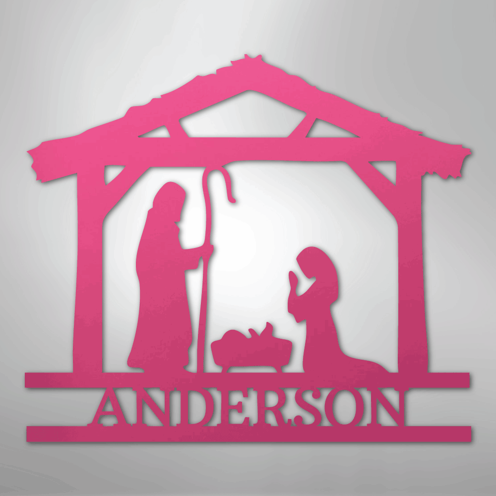 Nativity Simple Monogram - Steel Sign - Kim’s Signature Beauty & Accessories