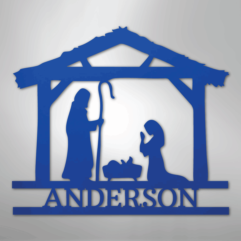 Nativity Simple Monogram - Steel Sign - Kim’s Signature Beauty & Accessories