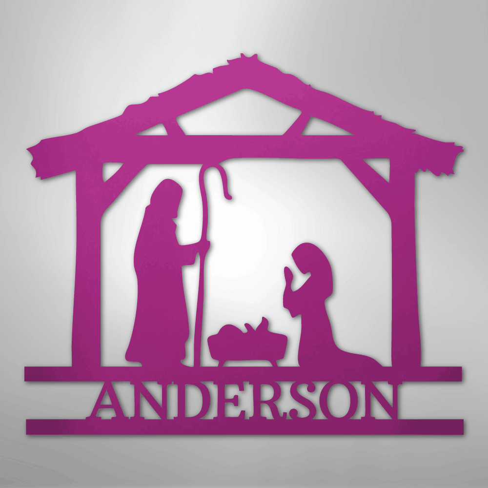 Nativity Simple Monogram - Steel Sign - Kim’s Signature Beauty & Accessories