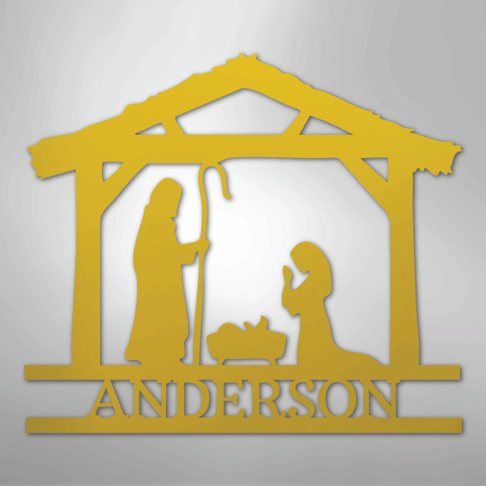 Nativity Simple Monogram - Steel Sign - Kim’s Signature Beauty & Accessories