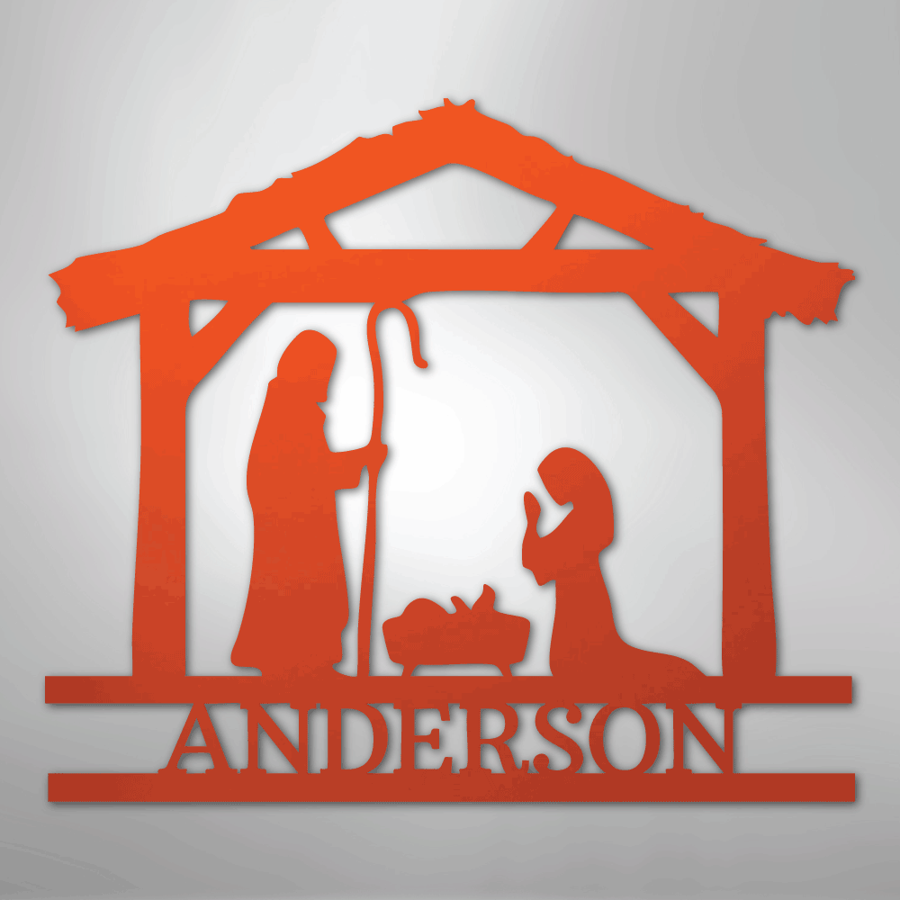 Nativity Simple Monogram - Steel Sign - Kim’s Signature Beauty & Accessories