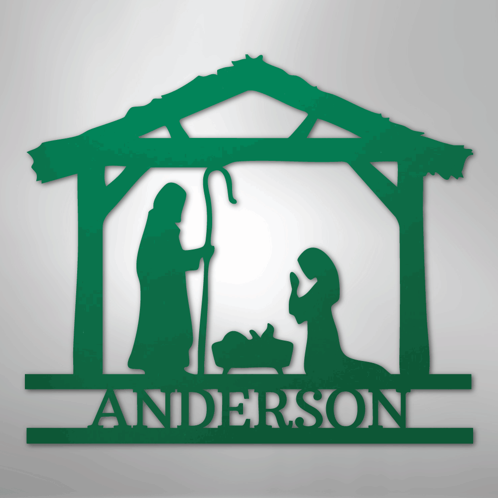 Nativity Simple Monogram - Steel Sign - Kim’s Signature Beauty & Accessories