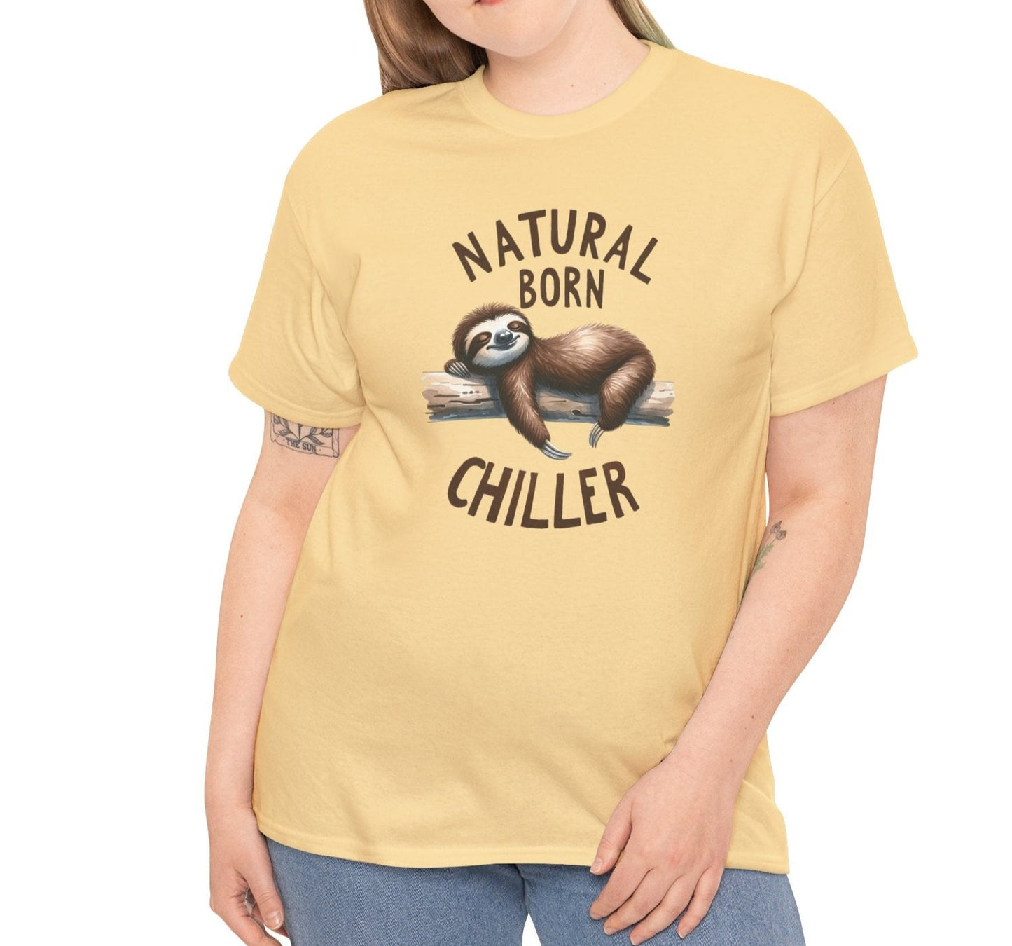 Natural Born Chiller Sloth | Cotton Tee - Kim’s Signature Beauty & Accessories    