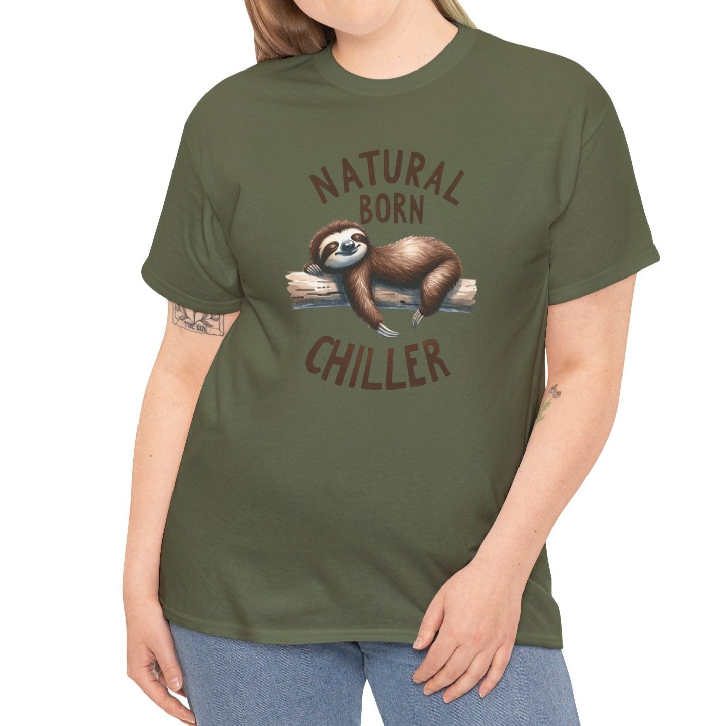 Natural Born Chiller Sloth | Cotton Tee - Kim’s Signature Beauty & Accessories    