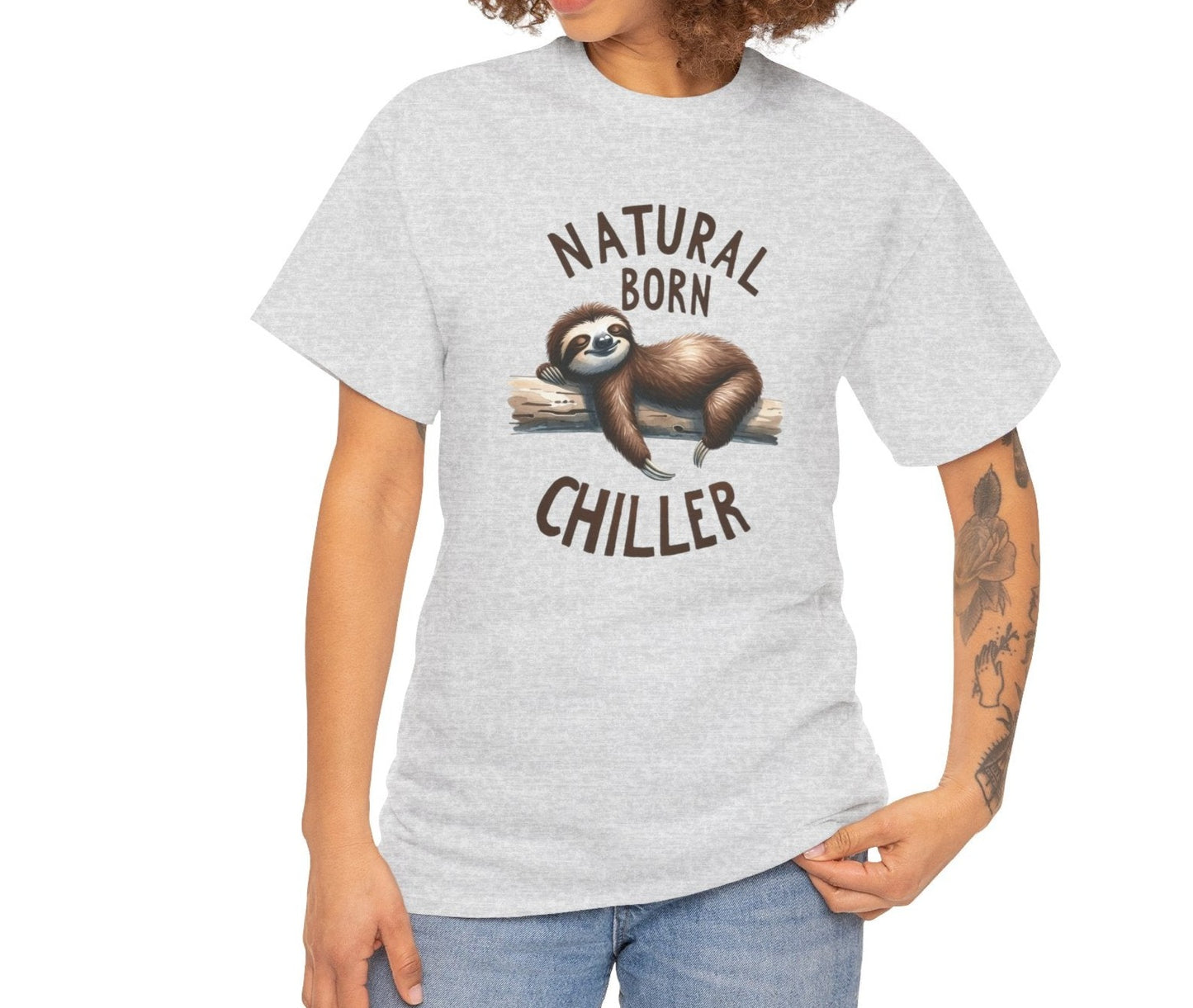 Natural Born Chiller Sloth | Cotton Tee - Kim’s Signature Beauty & Accessories    