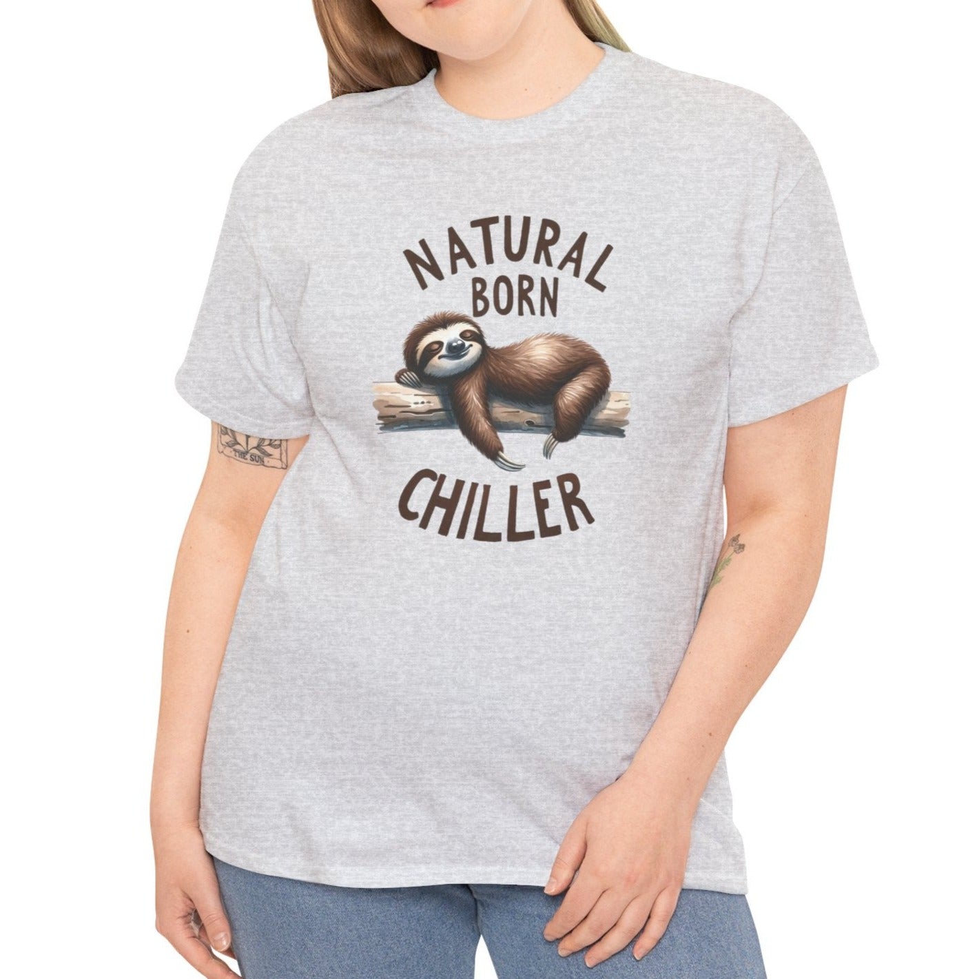 Natural Born Chiller Sloth | Cotton Tee - Kim’s Signature Beauty & Accessories    