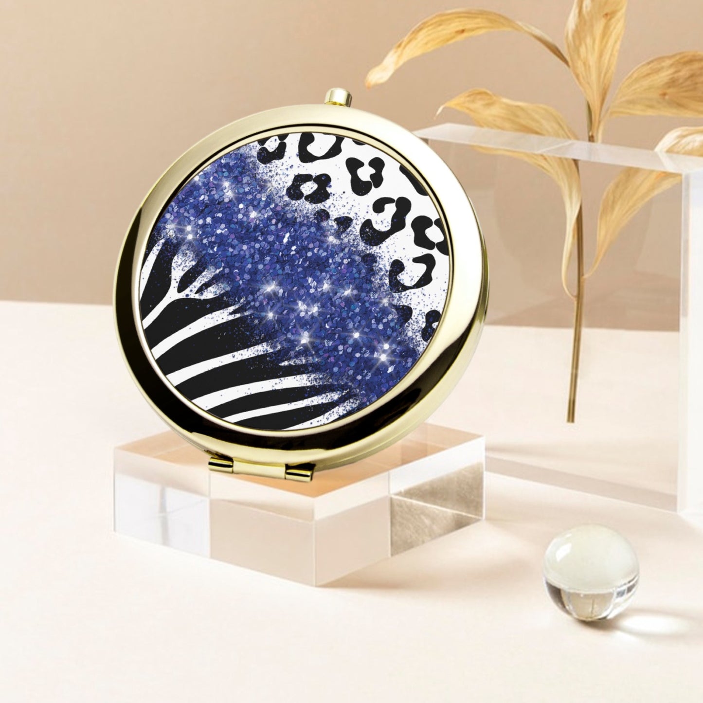 Navy Glitter | Compact Mirror - Kim’s Signature Beauty & Accessories    