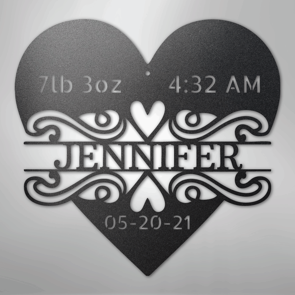 Newborn Love Monogram - Steel Sign - Kim’s Signature Beauty & Accessories