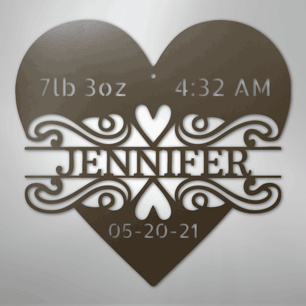 Newborn Love Monogram - Steel Sign - Kim’s Signature Beauty & Accessories