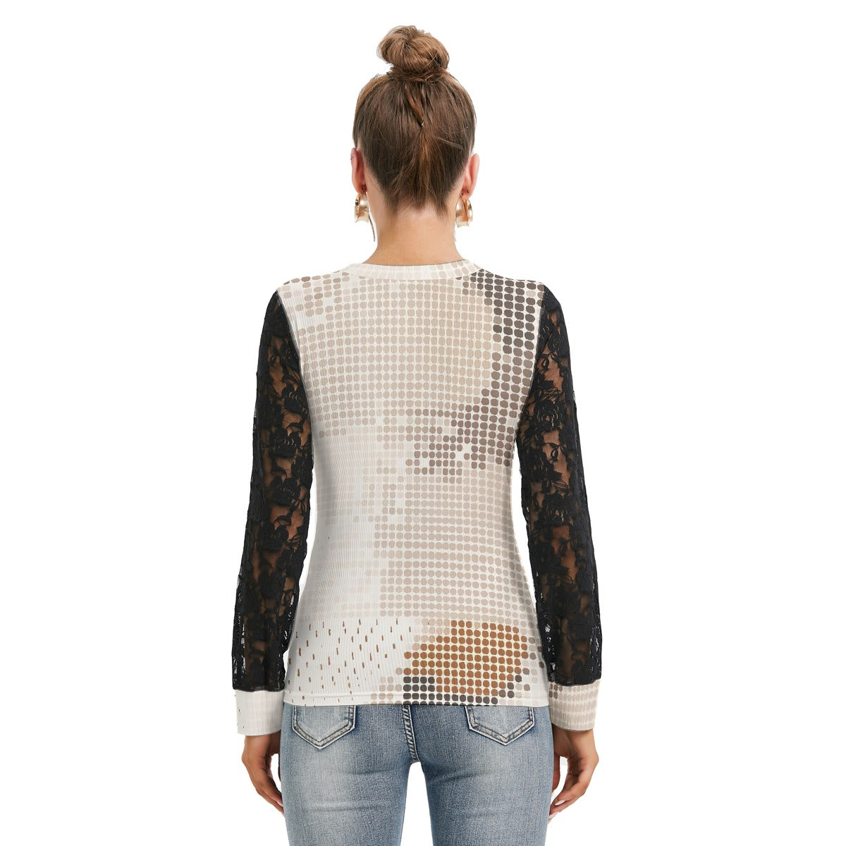 Night out T-shirt with Black Lace Sleeves - Kim’s Signature Beauty & Accessories    