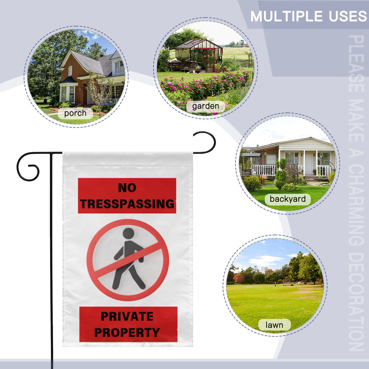 No Tresspassing Private property | Yard flag Print - Kim’s Signature Beauty & Accessories    