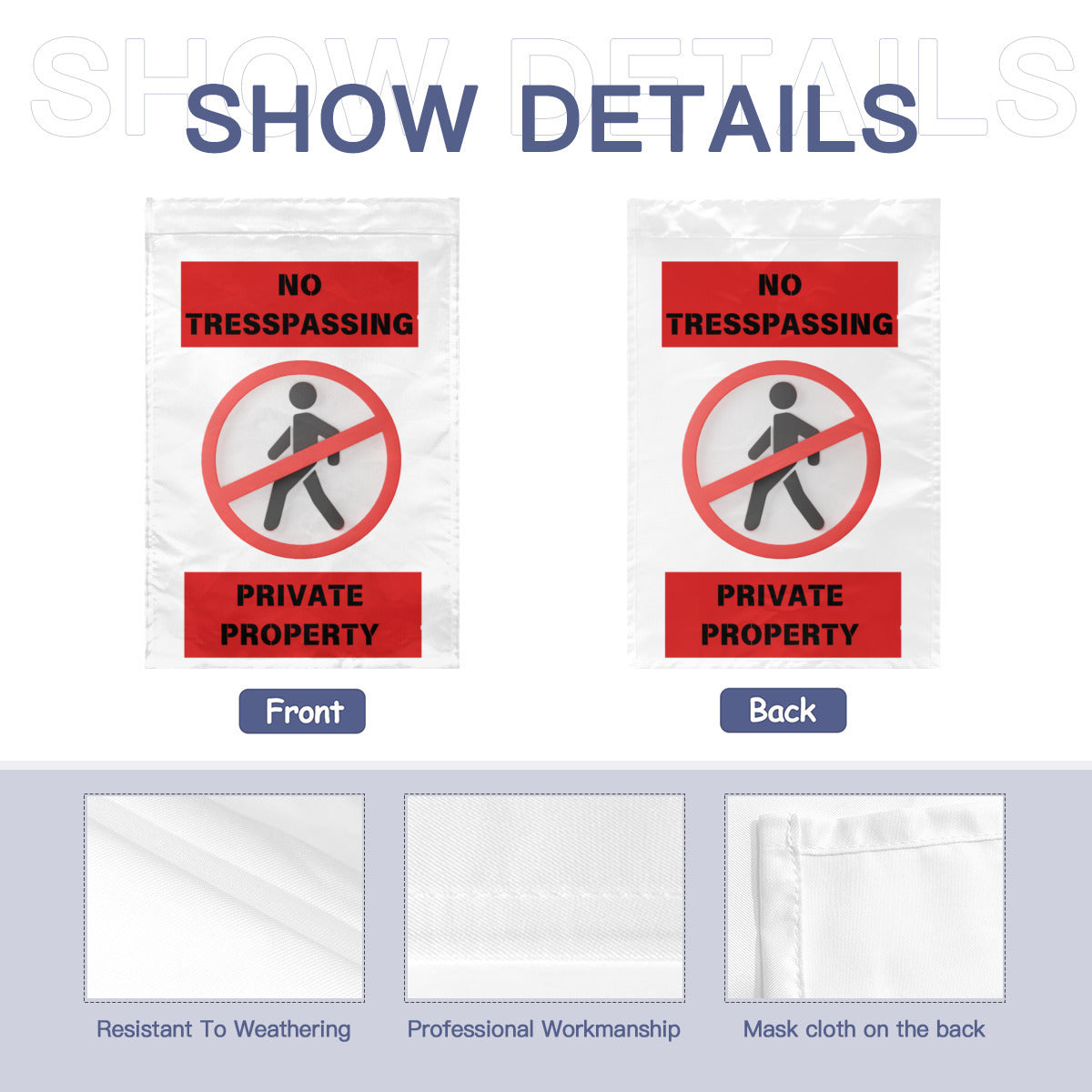 No Tresspassing Private property | Yard flag Print - Kim’s Signature Beauty & Accessories    