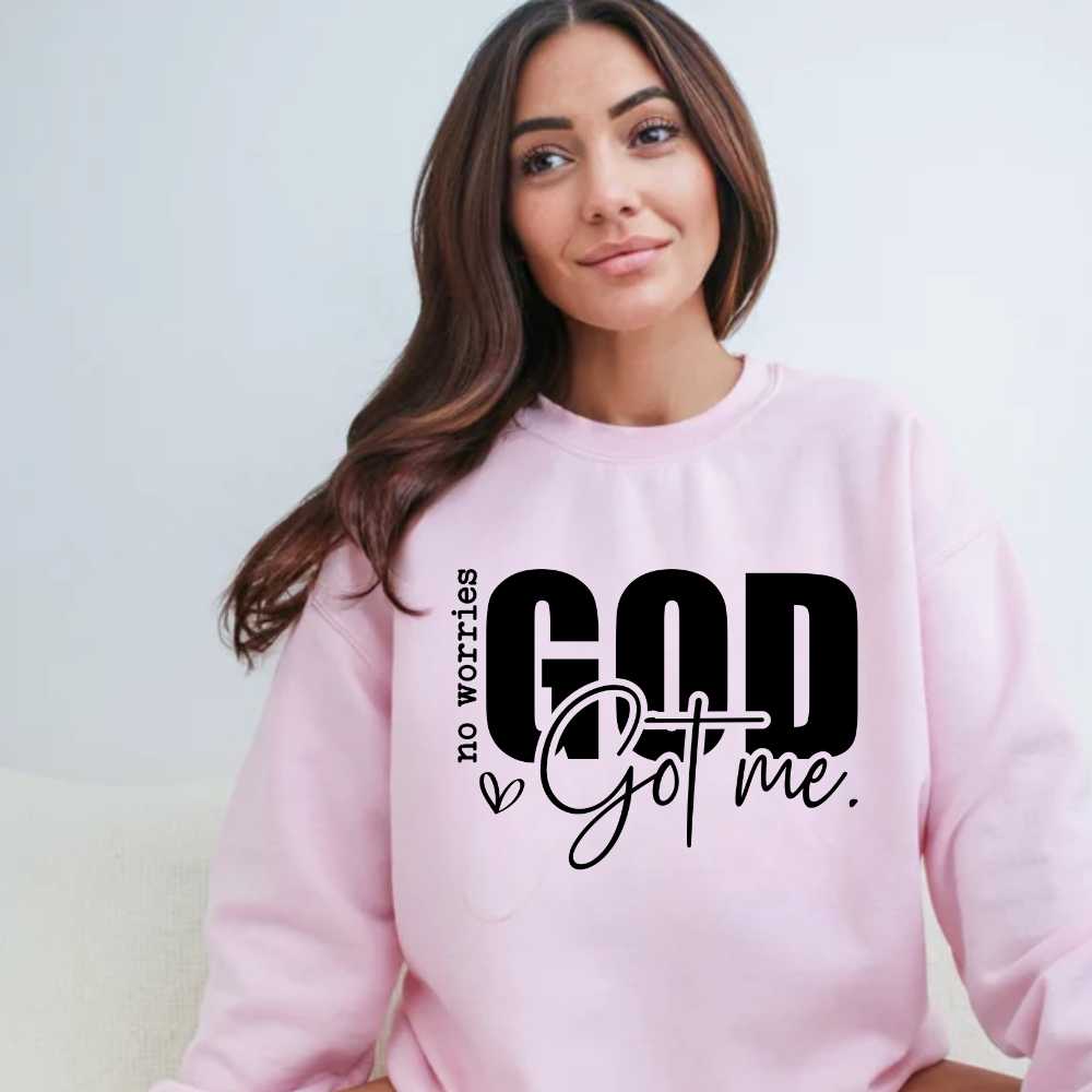 No Worries, God Got Me Sweatshirt - Kim’s Signature Beauty & Accessories    