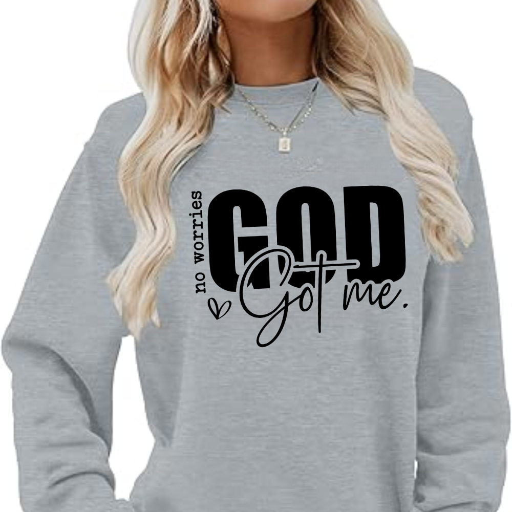 No Worries, God Got Me Sweatshirt - Kim’s Signature Beauty & Accessories    