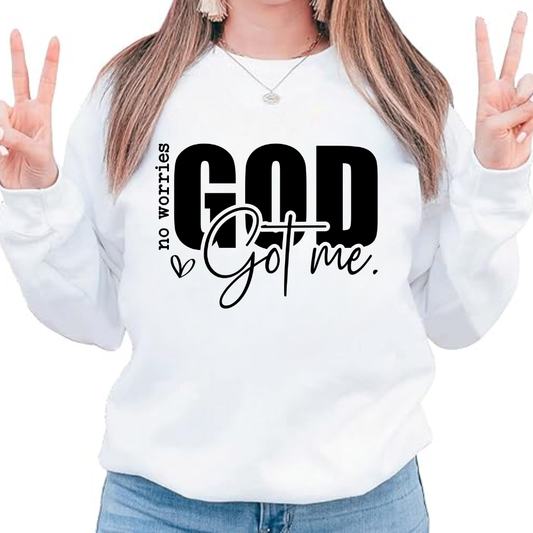 No Worries, God Got Me Sweatshirt - Kim’s Signature Beauty & Accessories    