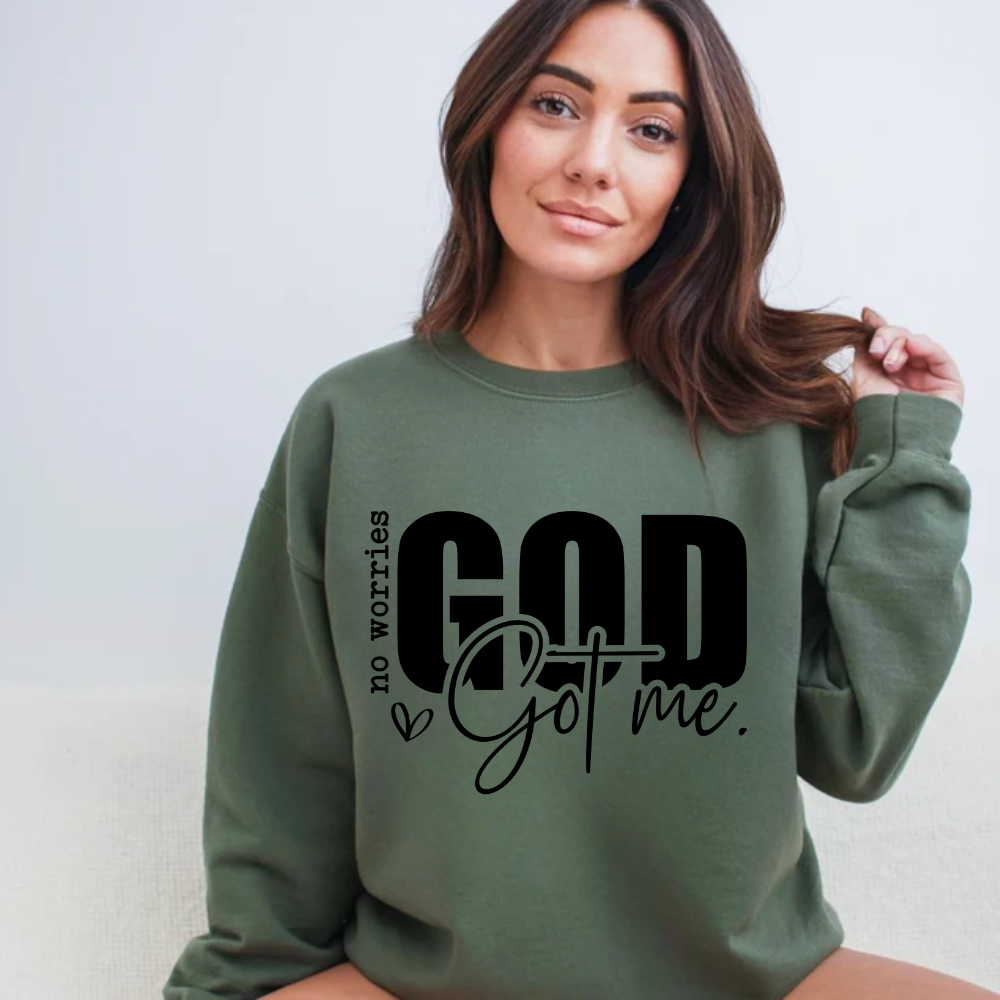 No Worries, God Got Me Sweatshirt - Kim’s Signature Beauty & Accessories    