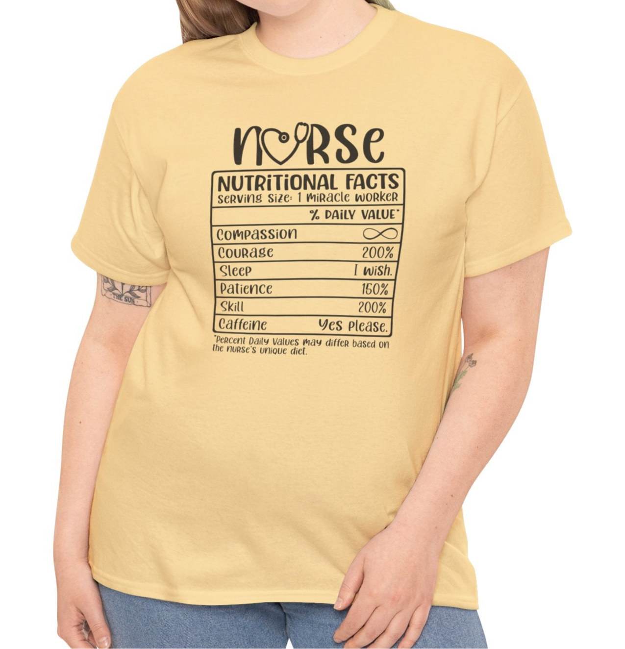 Nurse Nutritional Facts Cotton Tee - Kim’s Signature Beauty & Accessories    