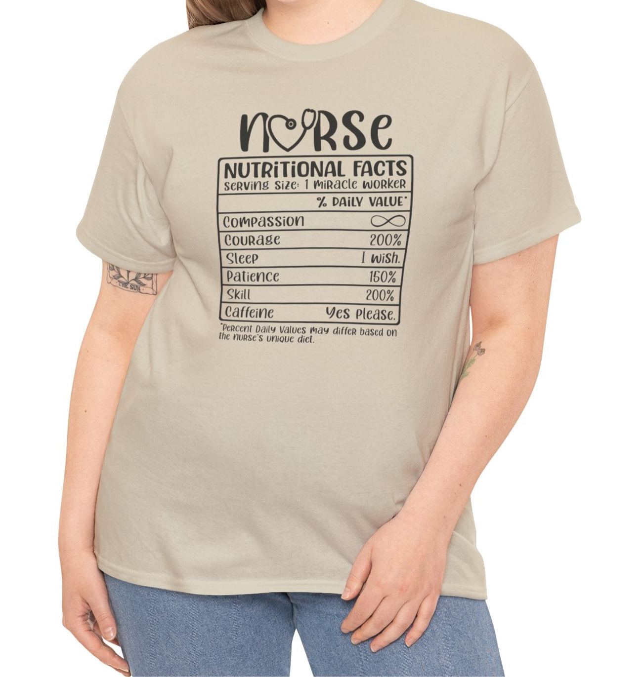 Nurse Nutritional Facts Cotton Tee - Kim’s Signature Beauty & Accessories    