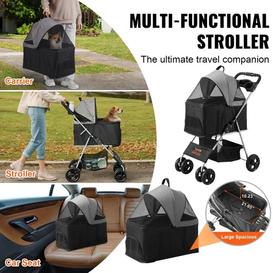 Four-wheeled Rotating Dog Stroller - Kim’s Signature Beauty & Accessories    
