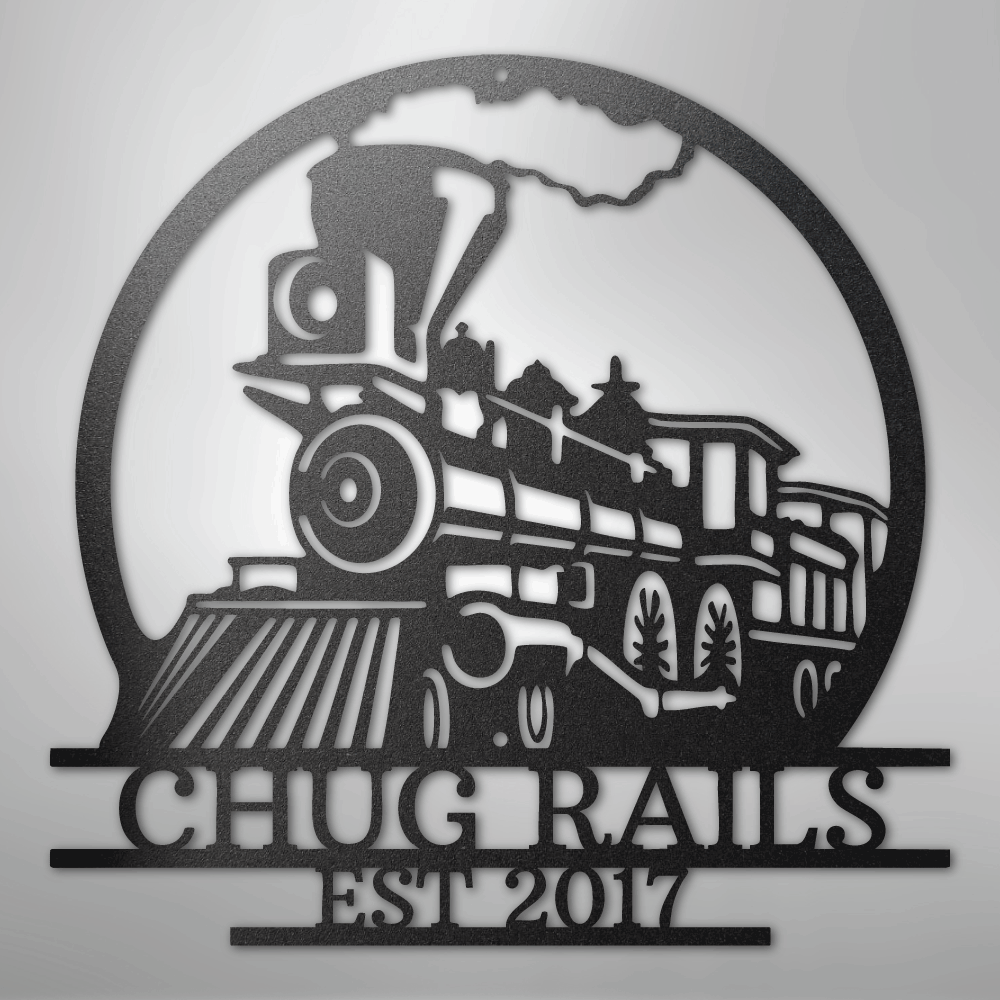 Old Fashion Train Monogram - Steel Sign - Kim’s Signature Beauty & Accessories