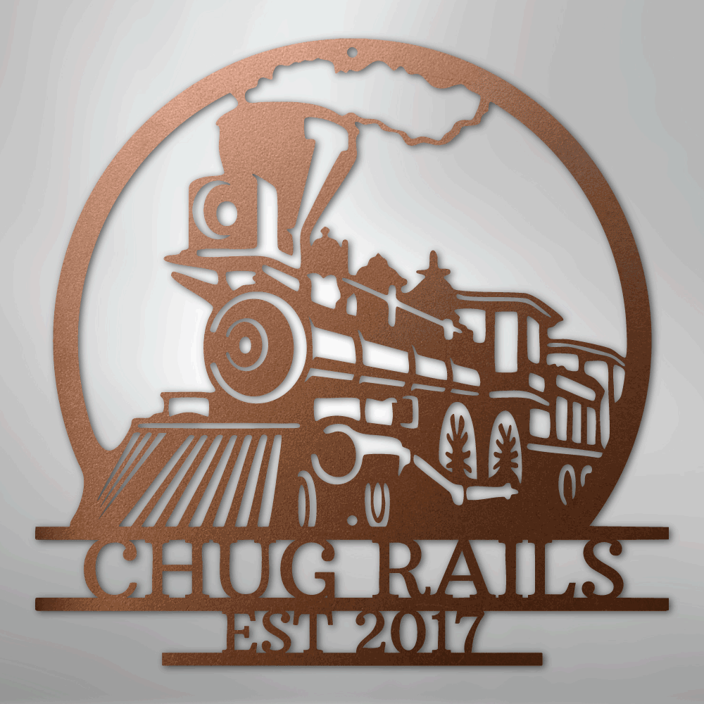 Old Fashion Train Monogram - Steel Sign - Kim’s Signature Beauty & Accessories