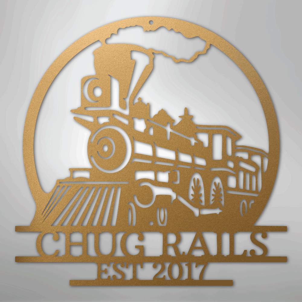 Old Fashion Train Monogram - Steel Sign - Kim’s Signature Beauty & Accessories
