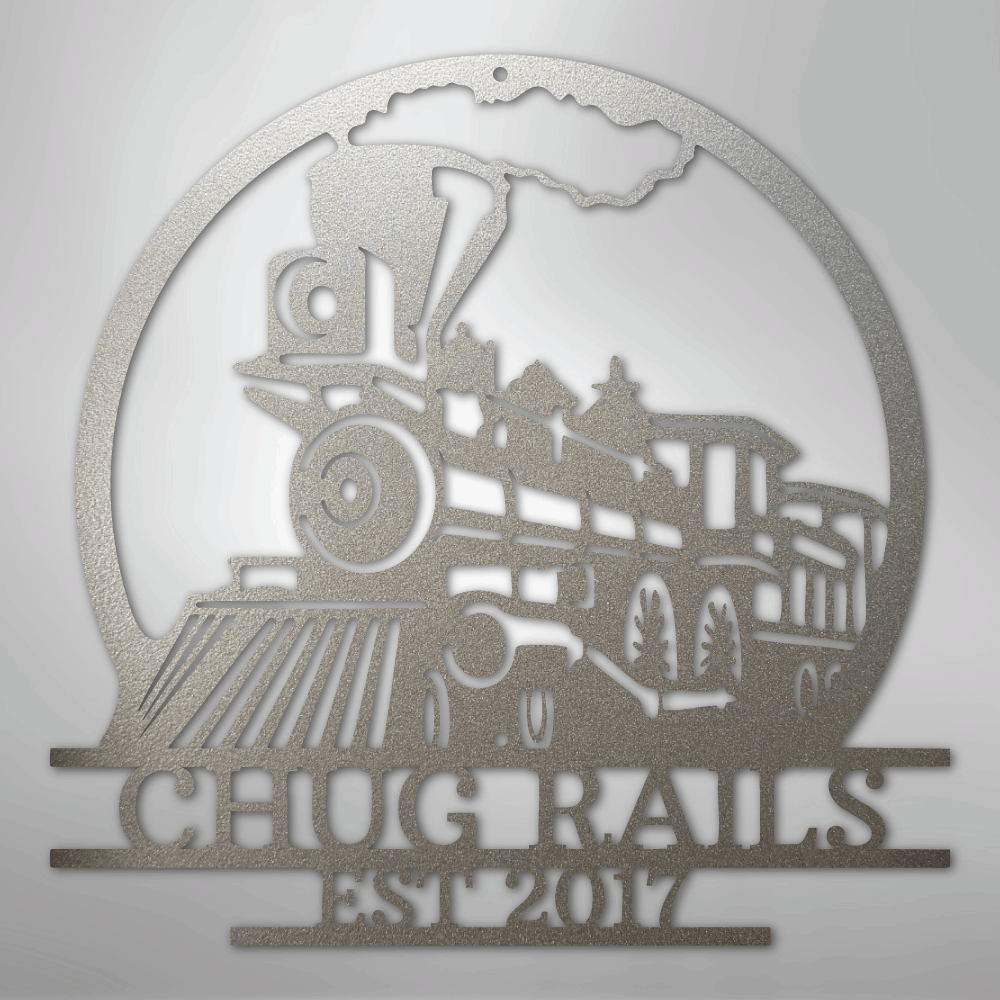 Old Fashion Train Monogram - Steel Sign - Kim’s Signature Beauty & Accessories