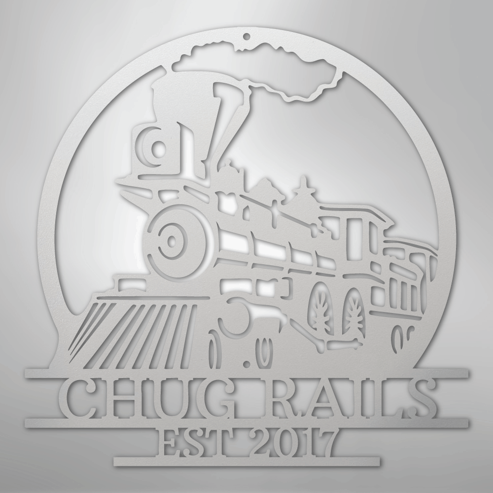 Old Fashion Train Monogram - Steel Sign - Kim’s Signature Beauty & Accessories