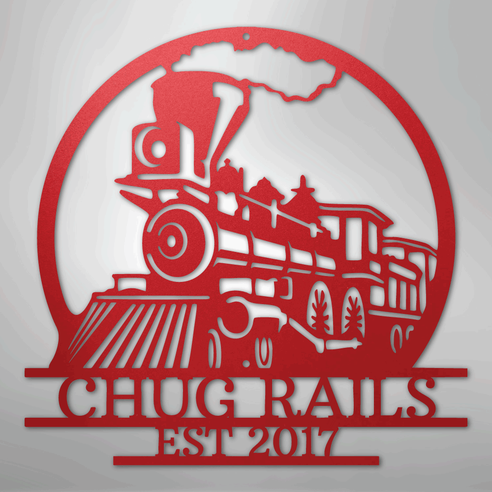 Old Fashion Train Monogram - Steel Sign - Kim’s Signature Beauty & Accessories