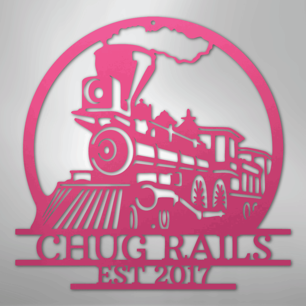 Old Fashion Train Monogram - Steel Sign - Kim’s Signature Beauty & Accessories