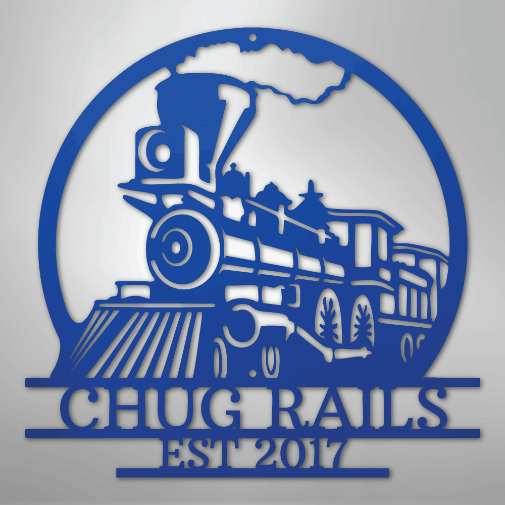 Old Fashion Train Monogram - Steel Sign - Kim’s Signature Beauty & Accessories