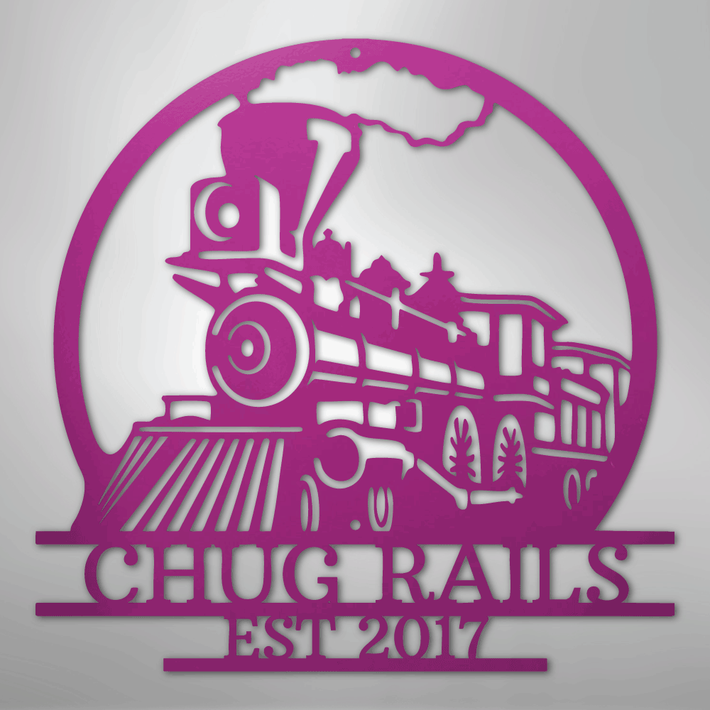 Old Fashion Train Monogram - Steel Sign - Kim’s Signature Beauty & Accessories
