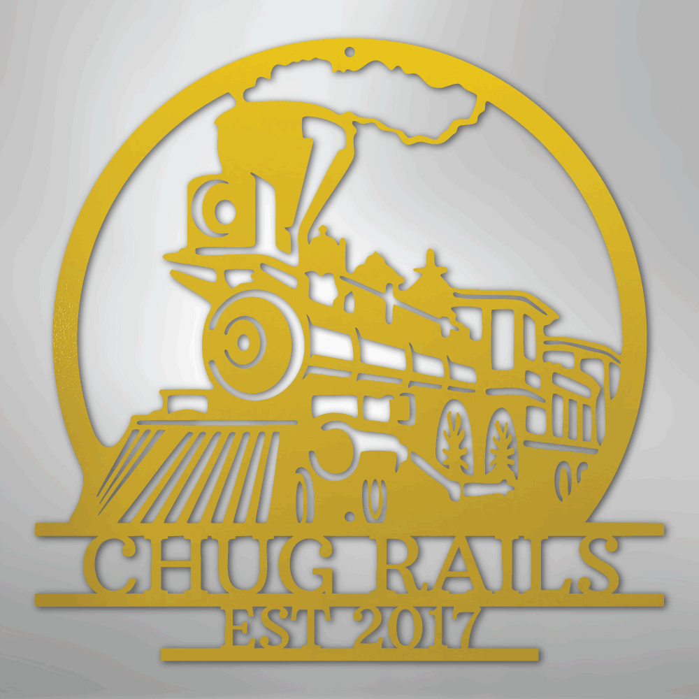 Old Fashion Train Monogram - Steel Sign - Kim’s Signature Beauty & Accessories