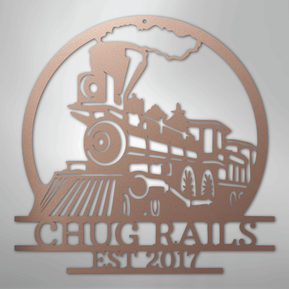 Old Fashion Train Monogram - Steel Sign - Kim’s Signature Beauty & Accessories