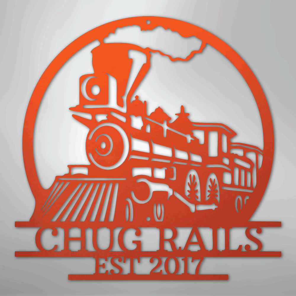 Old Fashion Train Monogram - Steel Sign - Kim’s Signature Beauty & Accessories