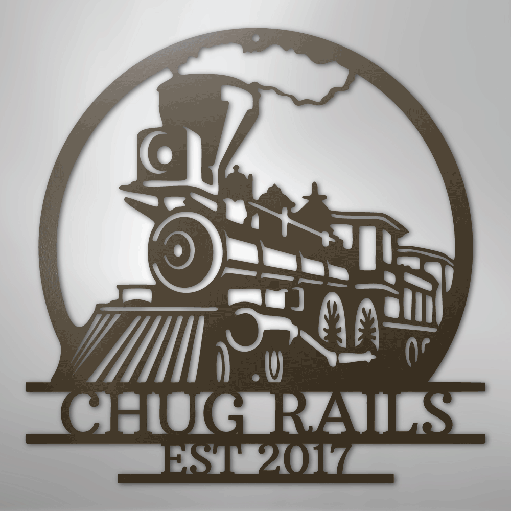 Old Fashion Train Monogram - Steel Sign - Kim’s Signature Beauty & Accessories
