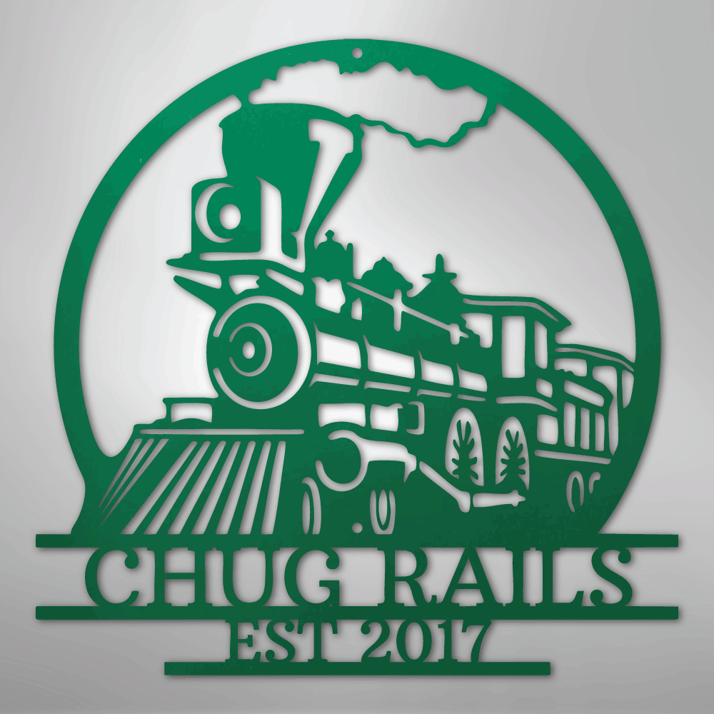 Old Fashion Train Monogram - Steel Sign - Kim’s Signature Beauty & Accessories