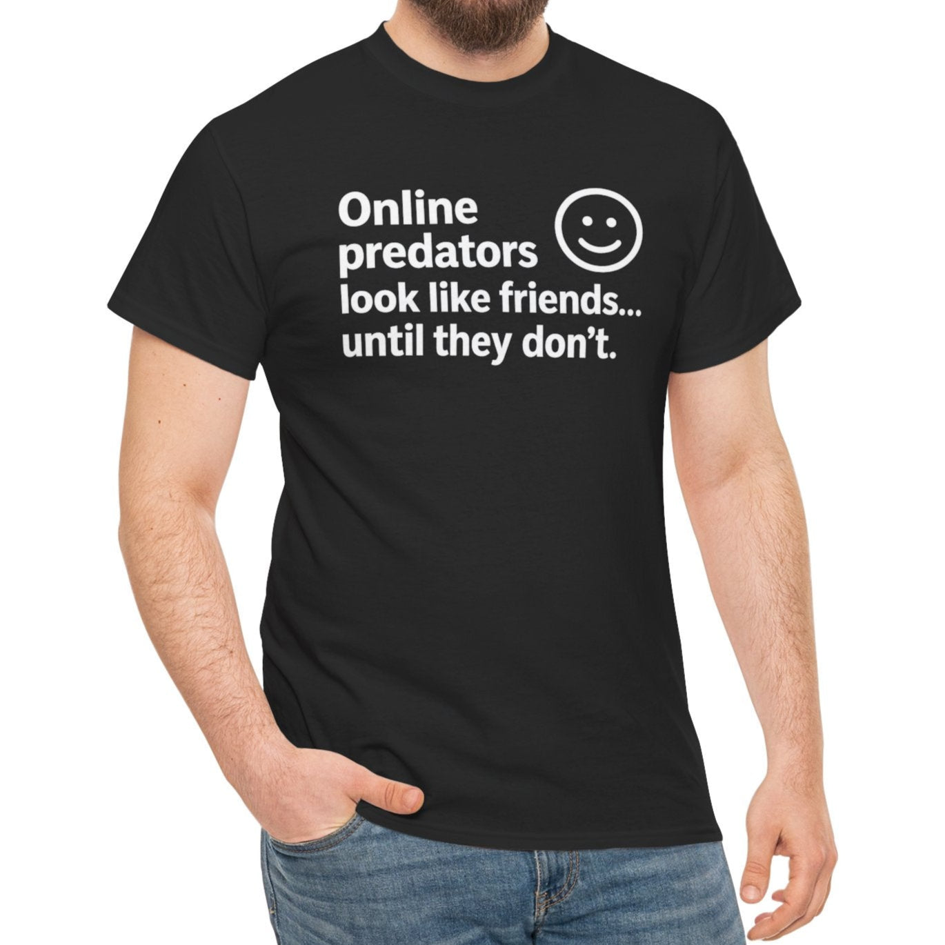 Online Safety Awareness UniseX Cotton Tee – Know the Signs - Kim’s Signature Beauty & Accessories    