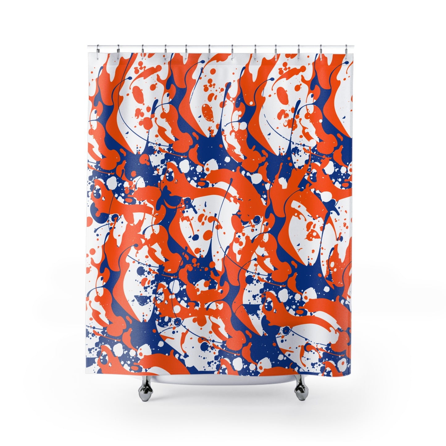 Orange & Blue Splash | Shower Curtain - Kim’s Signature Beauty & Accessories    