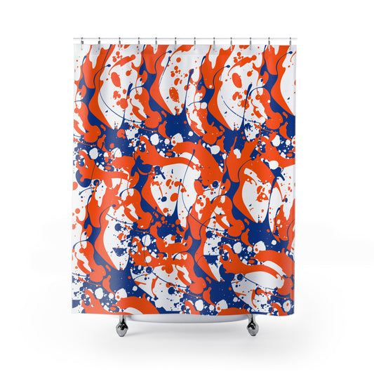 Orange & Blue Splash | Shower Curtain - Kim’s Signature Beauty & Accessories    