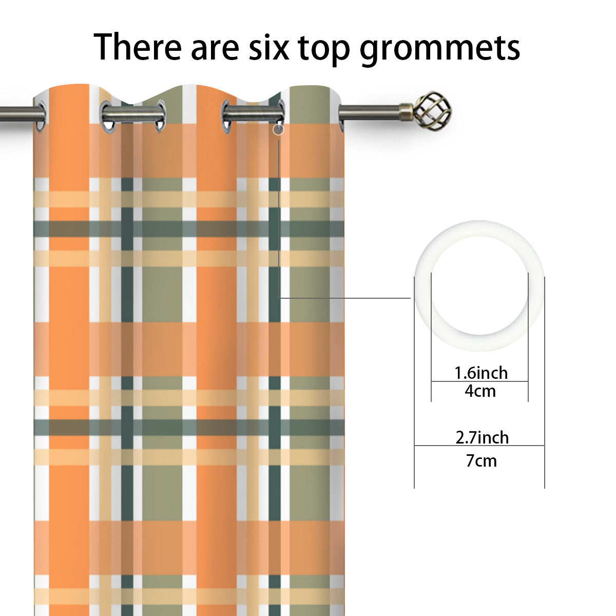 Orange Plaid Blackout Curtains - 2 Panel Set for Bedroom or Living Room - Kim’s Signature Beauty & Accessories    