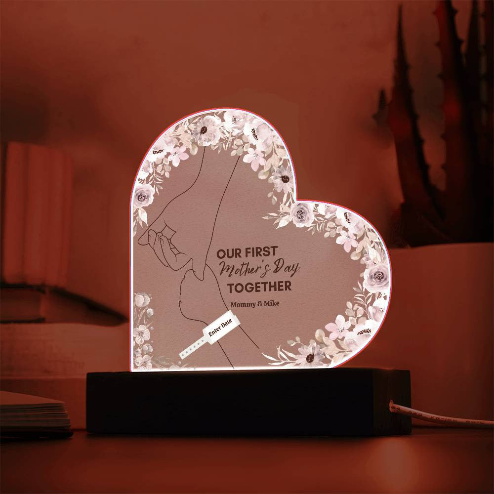 Our First Mother’s Day Together – Personalized Acrylic Heart - Kim’s Signature Beauty & Accessories    