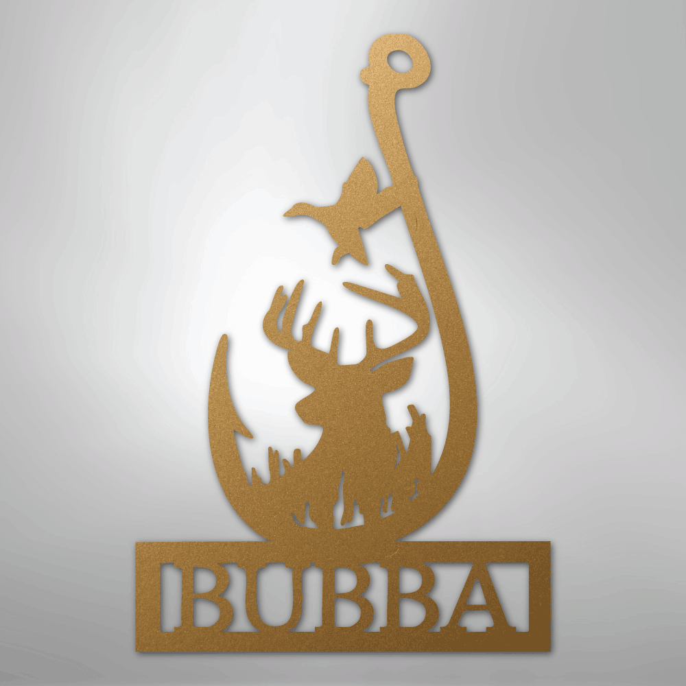Outdoorsman Monogram 2 - Steel Sign - Kim’s Signature Beauty & Accessories