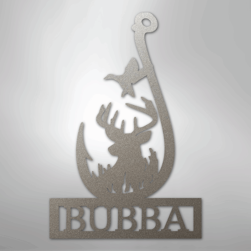 Outdoorsman Monogram 2 - Steel Sign - Kim’s Signature Beauty & Accessories