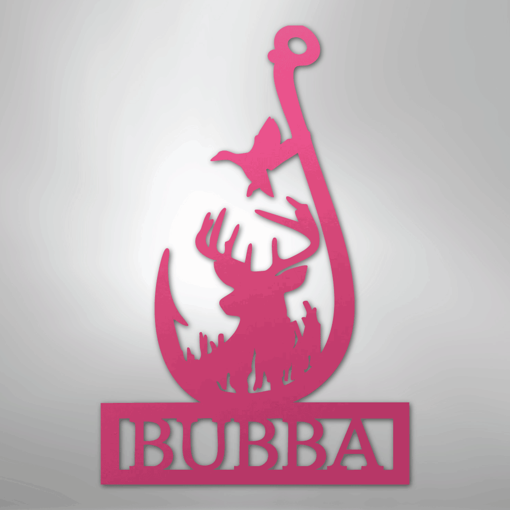 Outdoorsman Monogram 2 - Steel Sign - Kim’s Signature Beauty & Accessories