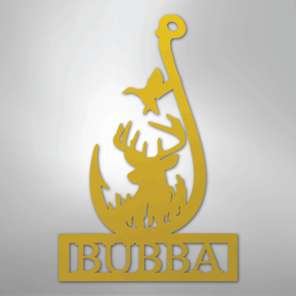 Outdoorsman Monogram 2 - Steel Sign - Kim’s Signature Beauty & Accessories