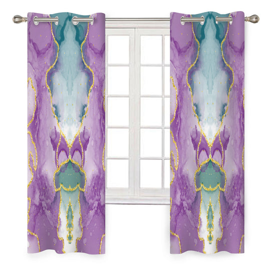 PURPLE, GREEN & GOLD MARBLE | CURTAINS - Kim’s Signature Beauty & Accessories    