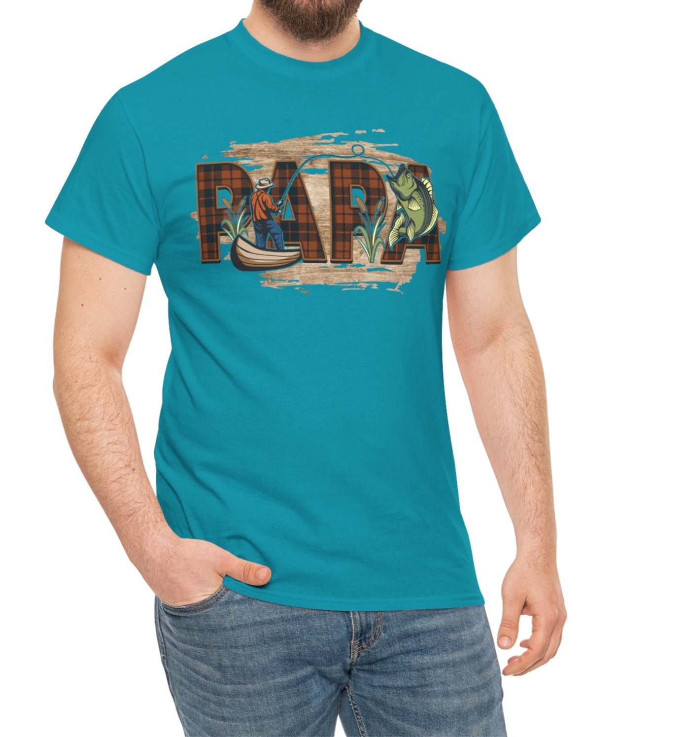 Papa Fishing Cotton Tee - Kim’s Signature Beauty & Accessories    